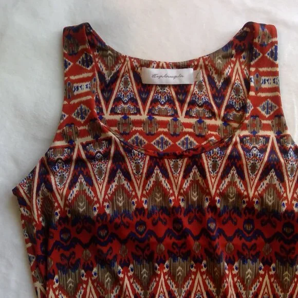 T-Bags Los Angeles Womens Long Beautiful Aztec Design Maxi Tank Dress - Picture 3 of 16